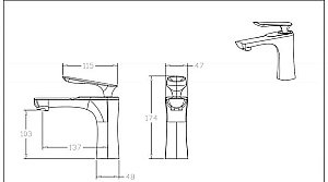 Смеситель для раковины Bravat F1390424BW-RUS купить в интернет-магазине сантехники Sanbest