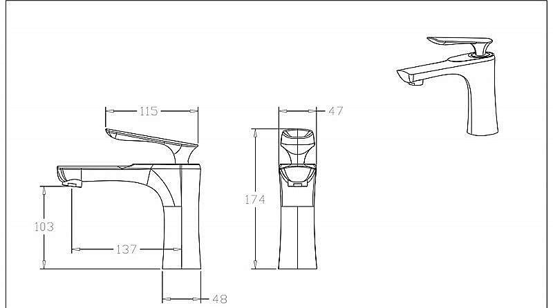 Смеситель для раковины Bravat F1390424BW-RUS купить в интернет-магазине сантехники Sanbest