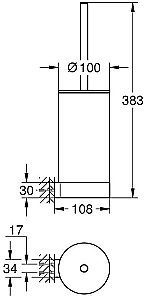 Ершик для унитаза GROHE Start 41215KF0 фантомный чёрный купить в интернет-магазине сантехники Sanbest