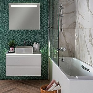 Тумба с раковиной и столешницей Jacob Delafon MADELEINE 80 белый глянцевый для ванной в интернет-магазине Sanbest