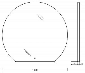 Зеркало с LED-подсветкой и полкой BelBagno RNG MENS 100 в ванную от интернет-магазине сантехники Sanbest