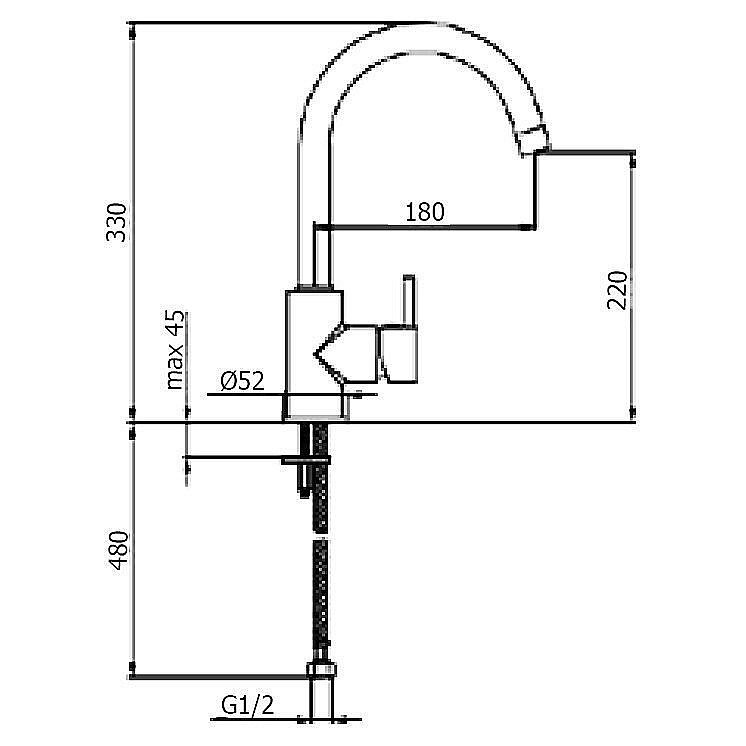 Смеситель для кухни Webert Kitchen Yen YN920302015 купить в интернет-магазине сантехники Sanbest