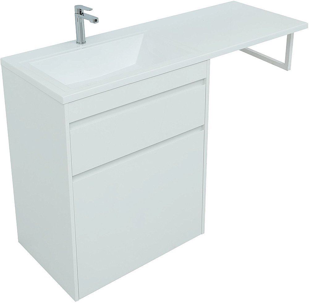 Тумба с раковиной Aquanet Токио 239291 130 белый для ванной в интернет-магазине Sanbest