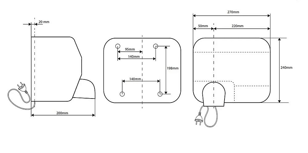 Автоматическая сушилка для рук Bemeta Hotel 945224061 хром купить в интернет-магазине сантехники Sanbest