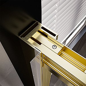 Душевая дверь Veconi Premium Trento PTD30-G-140-01-C4 прозрачная/профиль Брашированное золото брашированное купить в интернет-магазине Sanbest