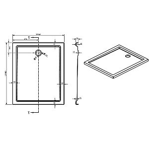 Душевой поддон Loranto CS-90185 120х90 белый купить в интернет-магазине Sanbest