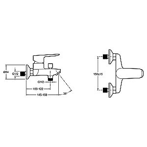 Набор смесителей для ванны Jacob Delafon Oscar 2E29845RU-BL черный матовый купить в интернет-магазине сантехники Sanbest