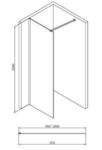 Душевая перегородка ABBER Immer Offen AG61100B 100 купить в интернет-магазине Sanbest