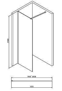 Душевая перегородка ABBER Immer Offen AG61100B 100 купить в интернет-магазине Sanbest