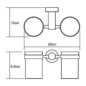 Подстаканник двойной со стаканами WasserKRAFT Donau K-9428D купить в интернет-магазине сантехники Sanbest