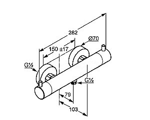 Смеситель для душа Kludi Bozz 35203N038 брашированное золото купить в интернет-магазине сантехники Sanbest