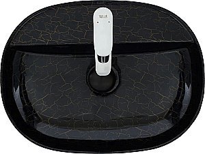 Раковина накладная WeltWasser WW ELBACH 2202 K509 50 черный мрамор купить в интернет-магазине Sanbest