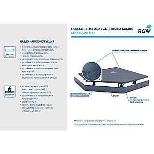 Душевой поддон RGW ST/T-G Stone Tray 16155100-02 100x100 графит купить в интернет-магазине Sanbest