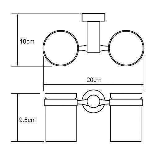 Подстаканник двойной со стаканами WasserKRAFT Donau K-9428D купить в интернет-магазине сантехники Sanbest