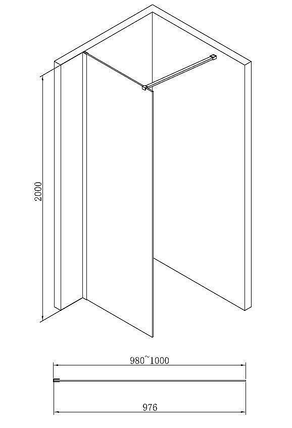 Душевая перегородка ABBER Immer Offen AG61100B 100 купить в интернет-магазине Sanbest