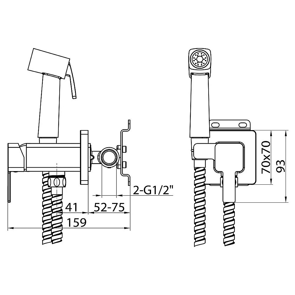 Гигиенический душ Elghansa 22Q0017-Black (Set-112) черный купить в интернет-магазине сантехники Sanbest