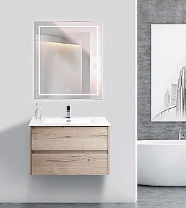 Зеркало BelBagno Kraft SPC-KRAFT-700-800-LED-TCH-WARM сатин в ванную от интернет-магазине сантехники Sanbest