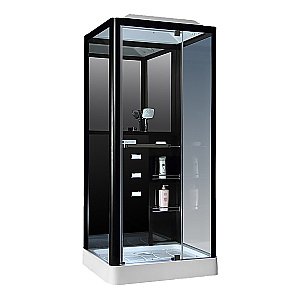 Душевая кабина Loranto Selak CS 126-3A R 90х100 стекло прозрачное/профиль черный купить в интернет-магазине Sanbest