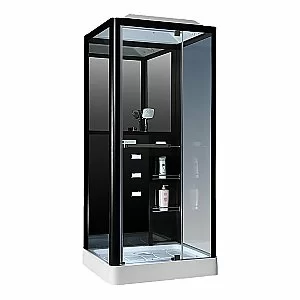 Душевая кабина Loranto Selak CS 126-3A R 90х100 стекло прозрачное/профиль черный купить в интернет-магазине Sanbest