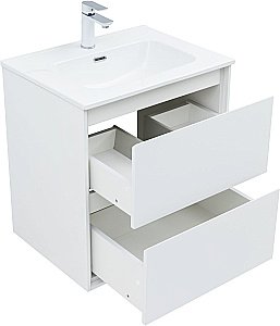 Тумба с раковиной Aquanet Милан 336367/330429 60 белый глянец для ванной в интернет-магазине Sanbest