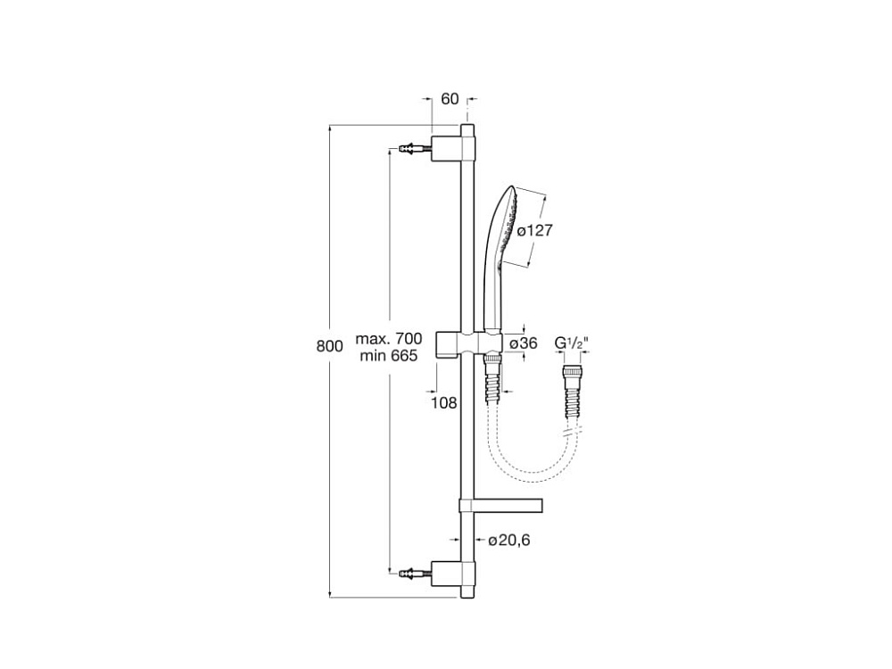 Душевая гарнитура Roca Plenum Go 5B1P11CB0 купить в интернет-магазине сантехники Sanbest