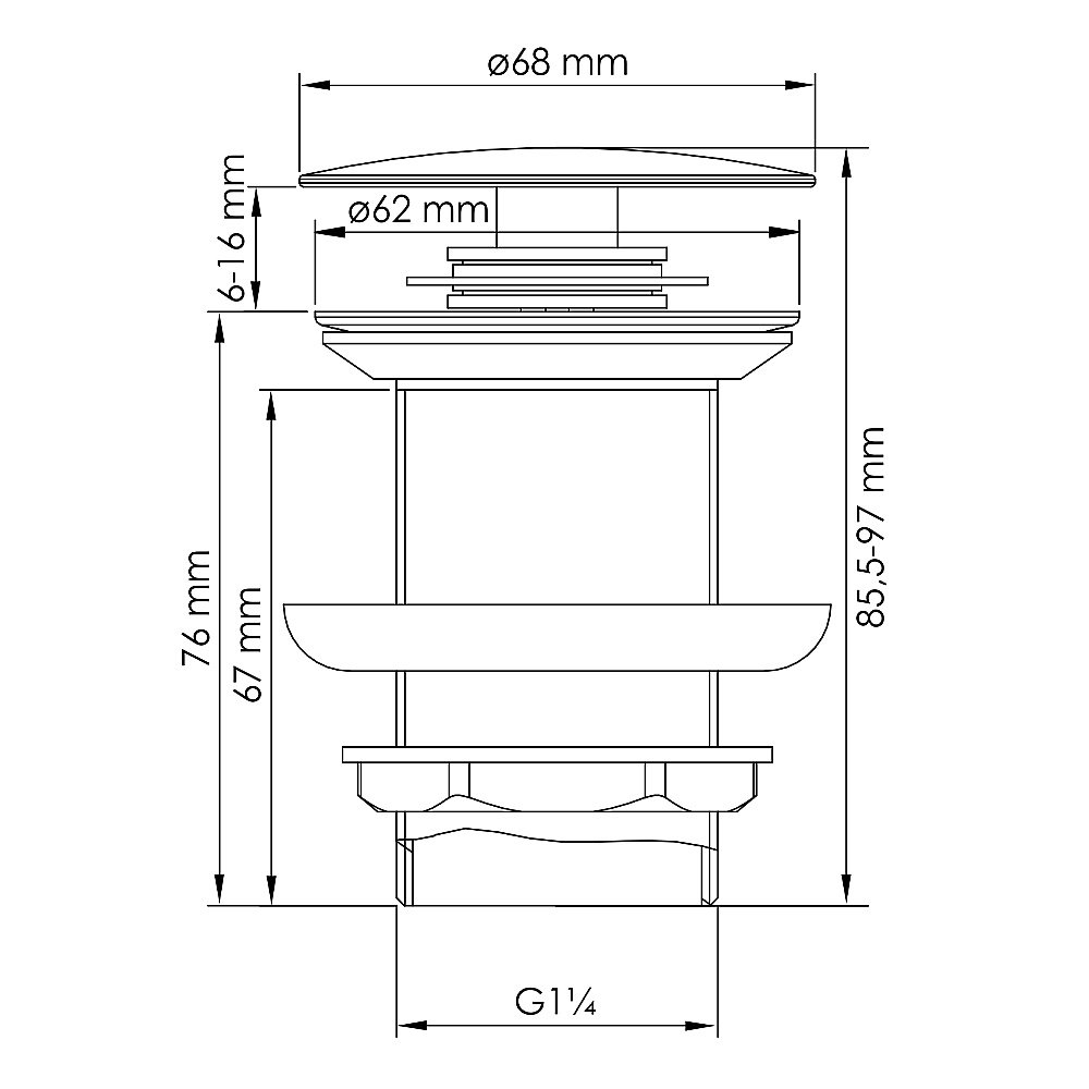 Донный клапан для раковины WasserKraft Sauer 7100 A248 золото купить в интернет-магазине сантехники Sanbest