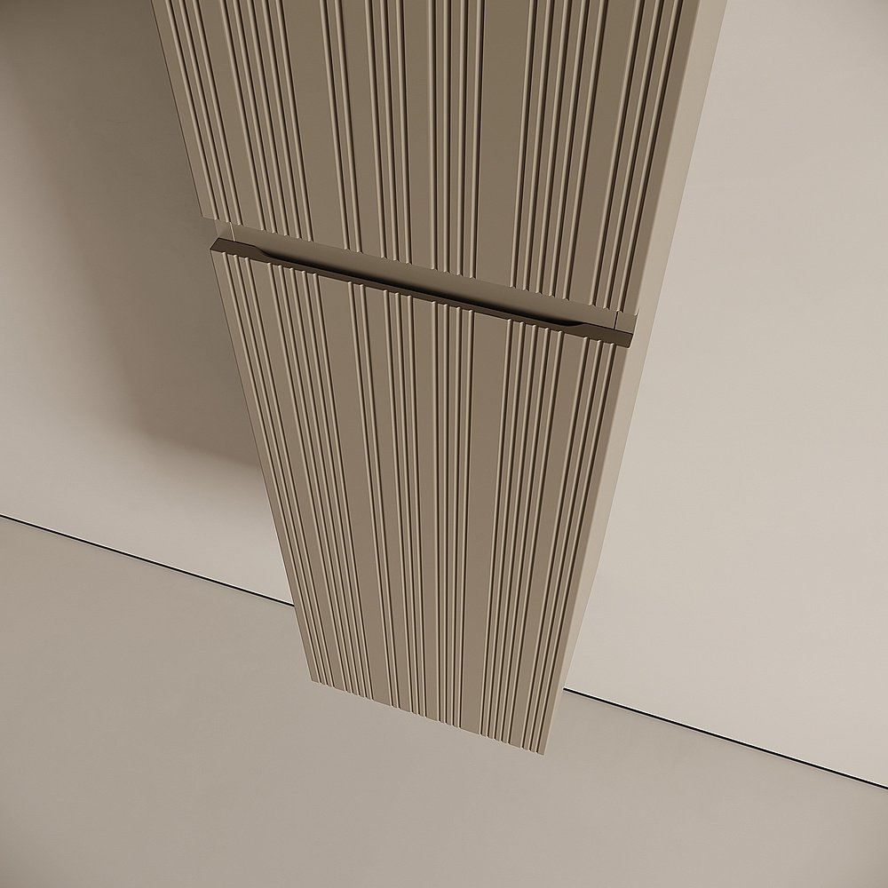 Шкаф-пенал подвесной Sancos Code PCD35GB серо-бежевый для ванной в интернет-магазине сантехники Sanbest