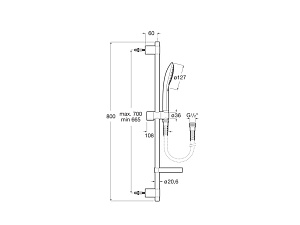 Душевая гарнитура Roca Plenum Go 5B1P11CB0 купить в интернет-магазине сантехники Sanbest