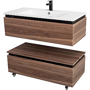 Нижняя тумба Cezares SLIDER-1000-1C-PI-NA-P орех дымчатый для ванной в интернет-магазине сантехники Sanbest