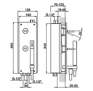 Смеситель для душа Cisal Wave WA00021021 купить в интернет-магазине сантехники Sanbest