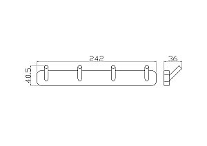 Вешалка с 4 крючками для ванной WONZON & WOGHAND STILL, Хром (WW-6645) купить в интернет-магазине сантехники Sanbest