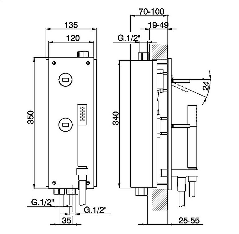 Смеситель для душа Cisal Wave WA00021021 купить в интернет-магазине сантехники Sanbest