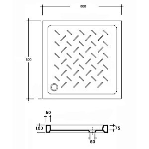 Душевой поддон RGW Ceramics CR-088 80х80 купить в интернет-магазине Sanbest