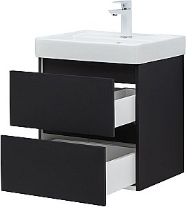 Тумба с раковиной Aquanet Вега 2.0 337952/301802 50 черный для ванной в интернет-магазине Sanbest