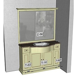 Комплект мебели для ванной Caprigo Spazio композиция 4 для ванной в интернет-магазине Sanbest