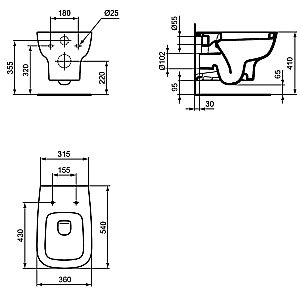 Унитаз подвесной Ideal Standard Esedra T281401 белый купить в интернет-магазине Sanbest