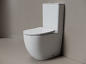 Унитаз напольный Ceramica Nova Mia CN1801T-B/CN1801T-T белый, безободковый, с крышкой микролифт, слив торнадо купить в интернет-магазине Sanbest