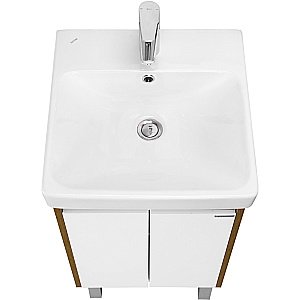 Тумба с раковиной Акватон Сканди Doors 45 белая/дуб рустикальный для ванной в интернет-магазине Sanbest