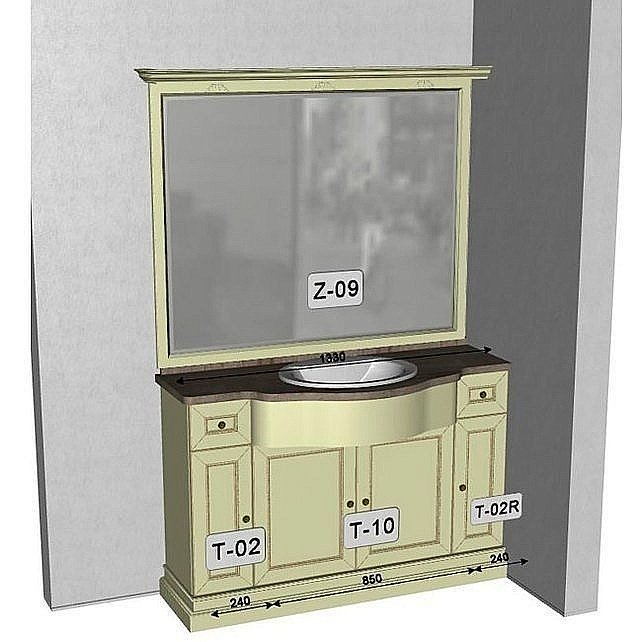 Комплект мебели для ванной Caprigo Spazio композиция 4 для ванной в интернет-магазине Sanbest