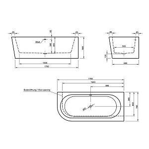 Акриловая ванна Knief Wall 180x80 купить в интернет-магазине Sanbest