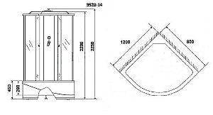 Душевая кабина Niagara Classic NG-3520-14L 120x80 левая купить в интернет-магазине Sanbest