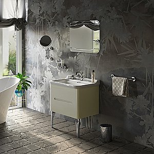 Тумба с раковиной Kerasan Waldorf 80 с 1 отверстием, ваниль матовая для ванной в интернет-магазине Sanbest