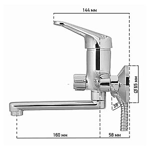 Смеситель для ванны Paini Fortis 06CR112LM хром купить в интернет-магазине сантехники Sanbest