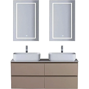 Тумба с раковиной и столещницей BelBagno 120 KRAFT-1200-4C-SO-СO+KEP-120-2-CEM бежевая матовая для ванной в интернет-магазине Sanbest