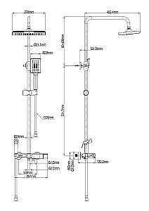 Душевая система с термостатом WONZON & WOGHAND WW-B3310-BG брашированное золото купить в интернет-магазине сантехники Sanbest