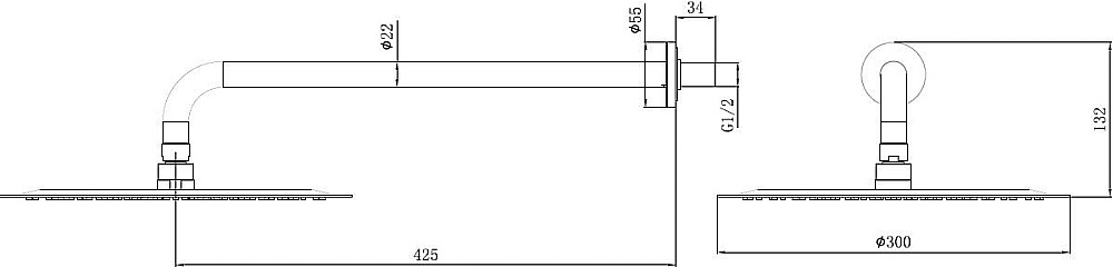 Верхний душ Allen Brau Priority 5.31A17-GB31 черный/золото купить в интернет-магазине сантехники Sanbest