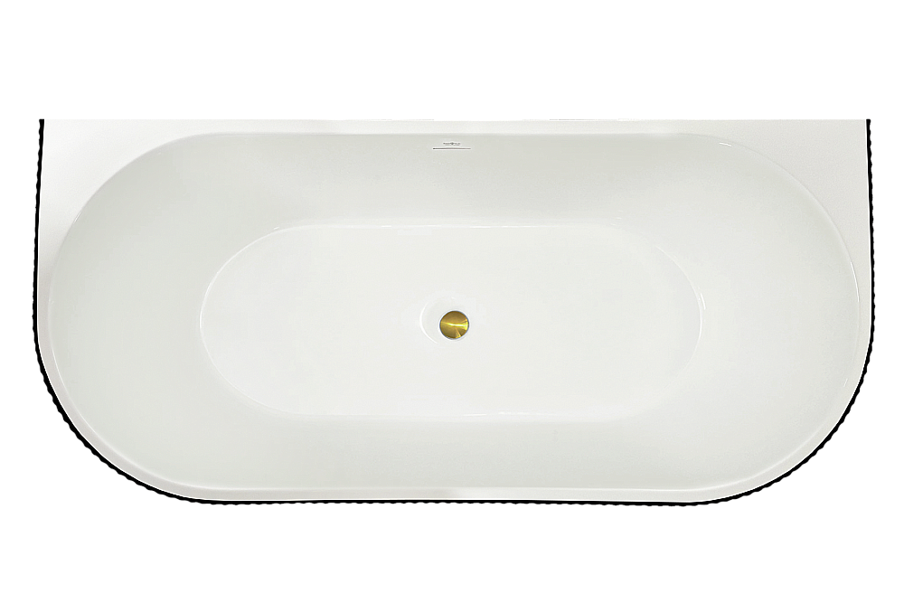 Акриловая ванна Royal Bath NERO RB611902BL-GD 150х75 белый/черный купить в интернет-магазине Sanbest