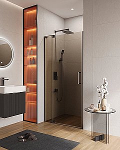 Душевая дверь Cezares Slider 100 B-1-90/100-BR-GM стекло бронза/профиль оружейная сталь купить в интернет-магазине Sanbest