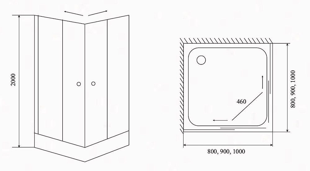 Душевой уголок TIMO TL-8002 80x80 купить в интернет-магазине Sanbest