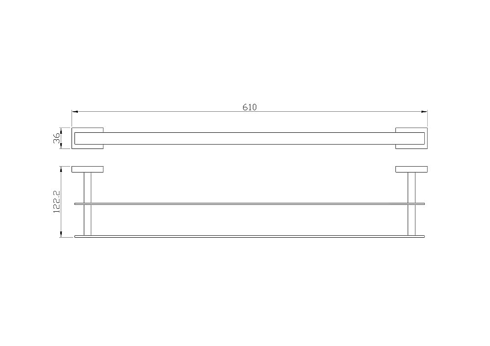 Полотенцедержатель двойной WONZON & WOGHAND FLAT WW-9711-60CM хром купить в интернет-магазине сантехники Sanbest